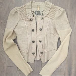 FREE PEOPLE Cream Short Wool Jacket